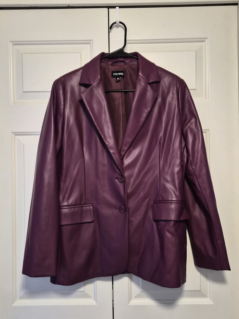 Steve Madden Women's Purple Faux Leather Blazer
